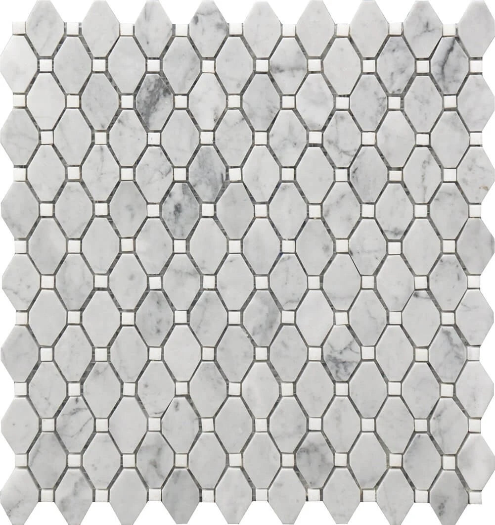Rockart Small Rhombus Marble Mosaic Tile