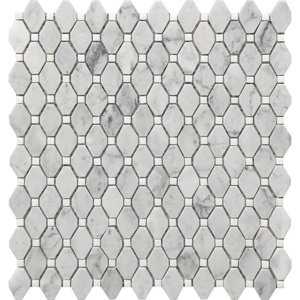 Rockart Small Rhombus Marble Mosaic Tile
