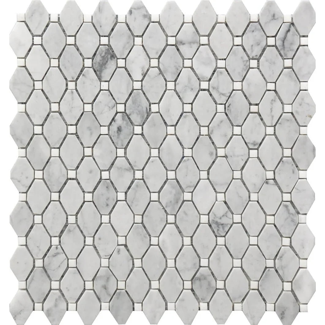Rockart Small Rhombus Marble Mosaic Tile