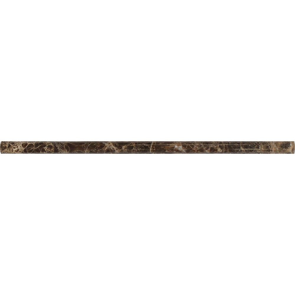 1/2 x 12 Polished Emperador Dark Marble Pencil Liner