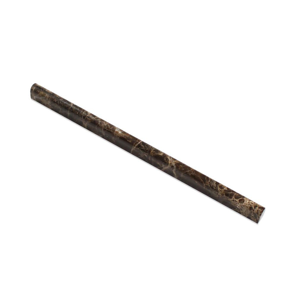 1/2 x 12 Polished Emperador Dark Marble Pencil Liner