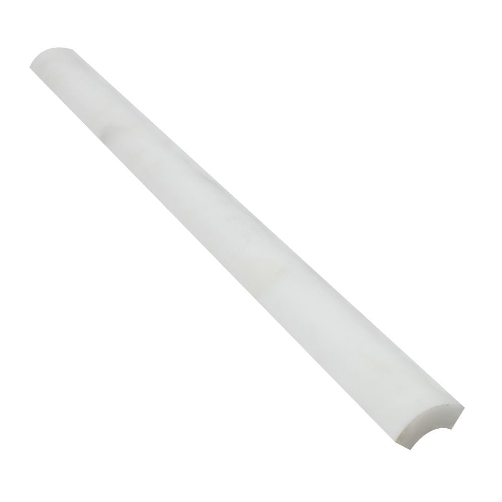 1 x 12 Honed Oriental White Marble Quarter-Round Trim