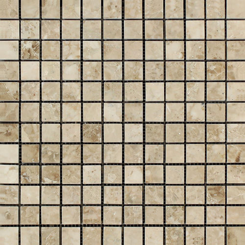 1 x 1 Polished Cappuccino Marble Mosaic Tile