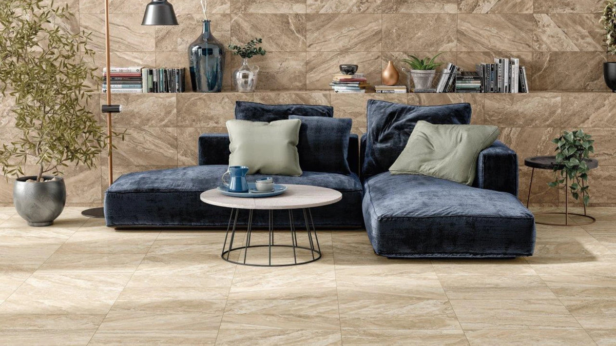 Vesta White Porcelain Tile – room scene