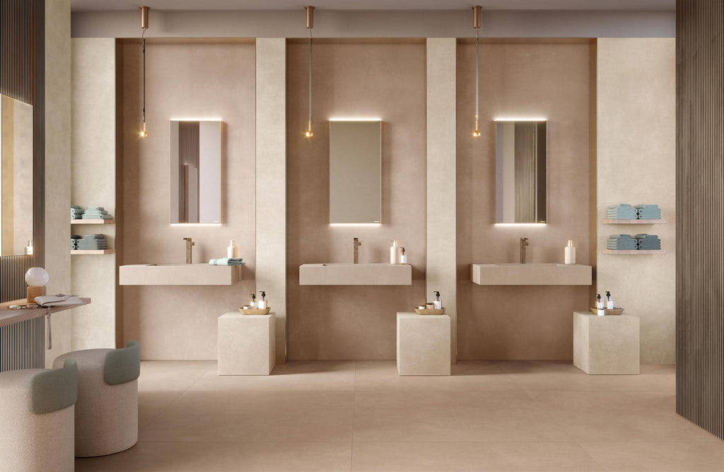 Glocal Slight Porcelain Tile in a bathroom