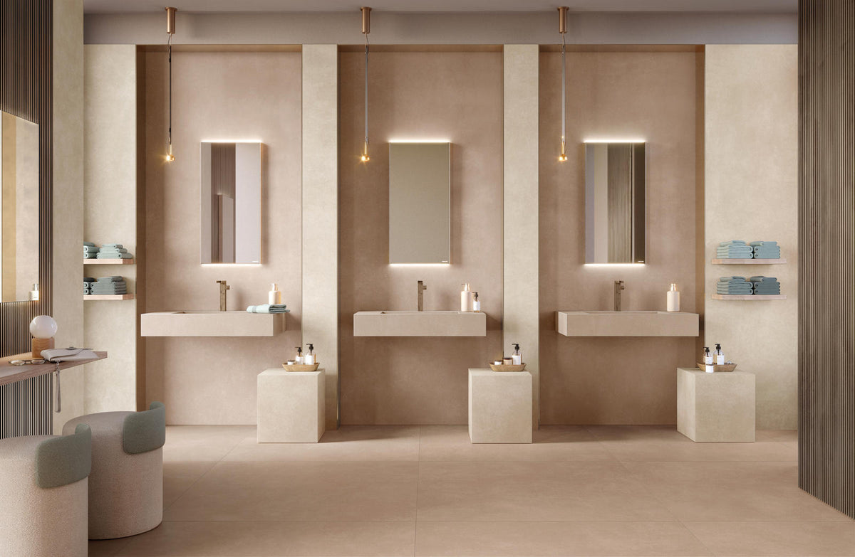 Glocal Slight Porcelain Tile in a bathroom