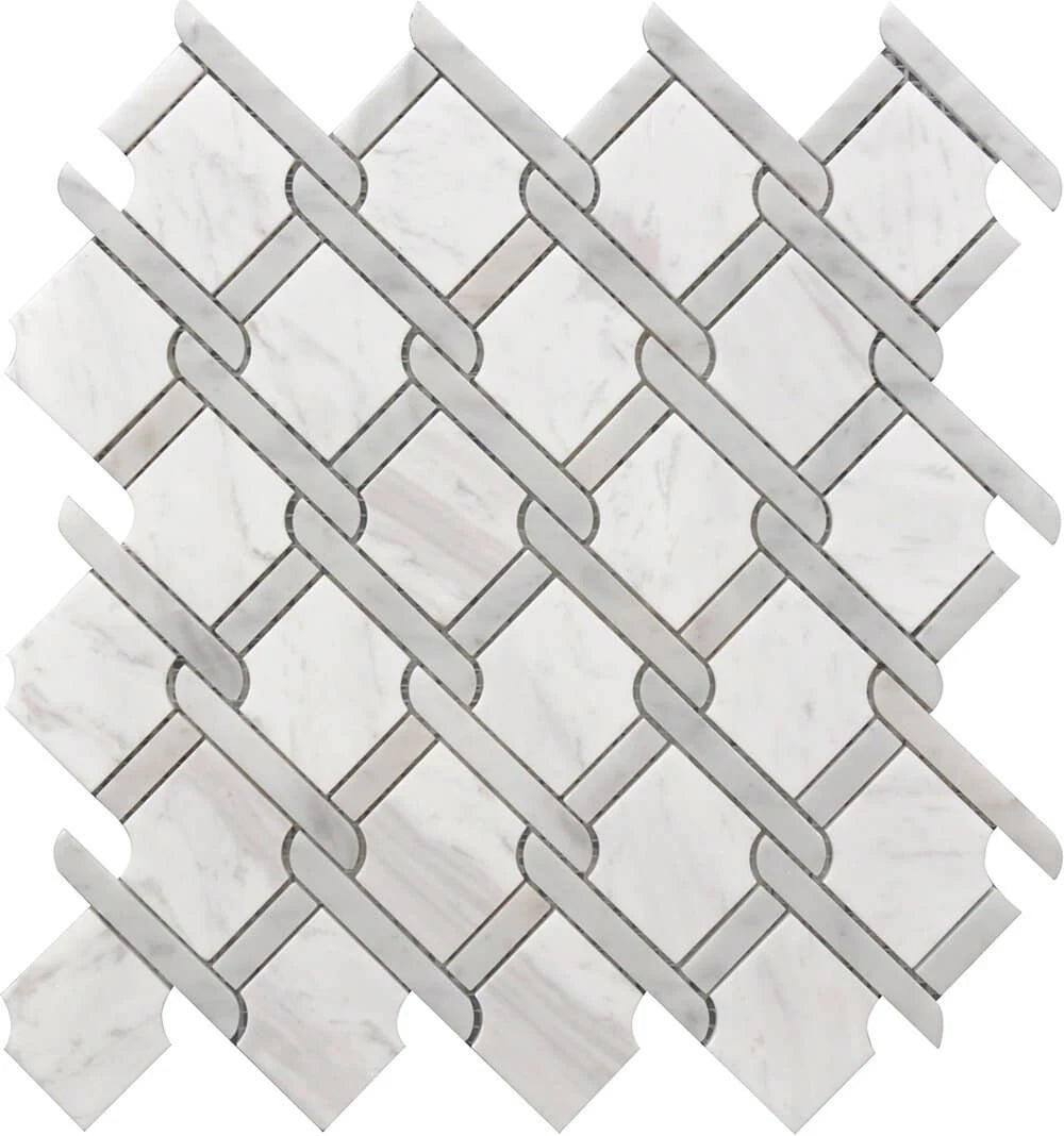 Rockart Gray Medallion Marble Mosaic Tile