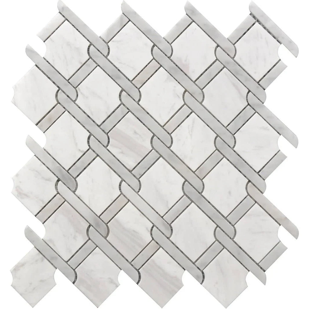 Rockart Gray Medallion Marble Mosaic Tile
