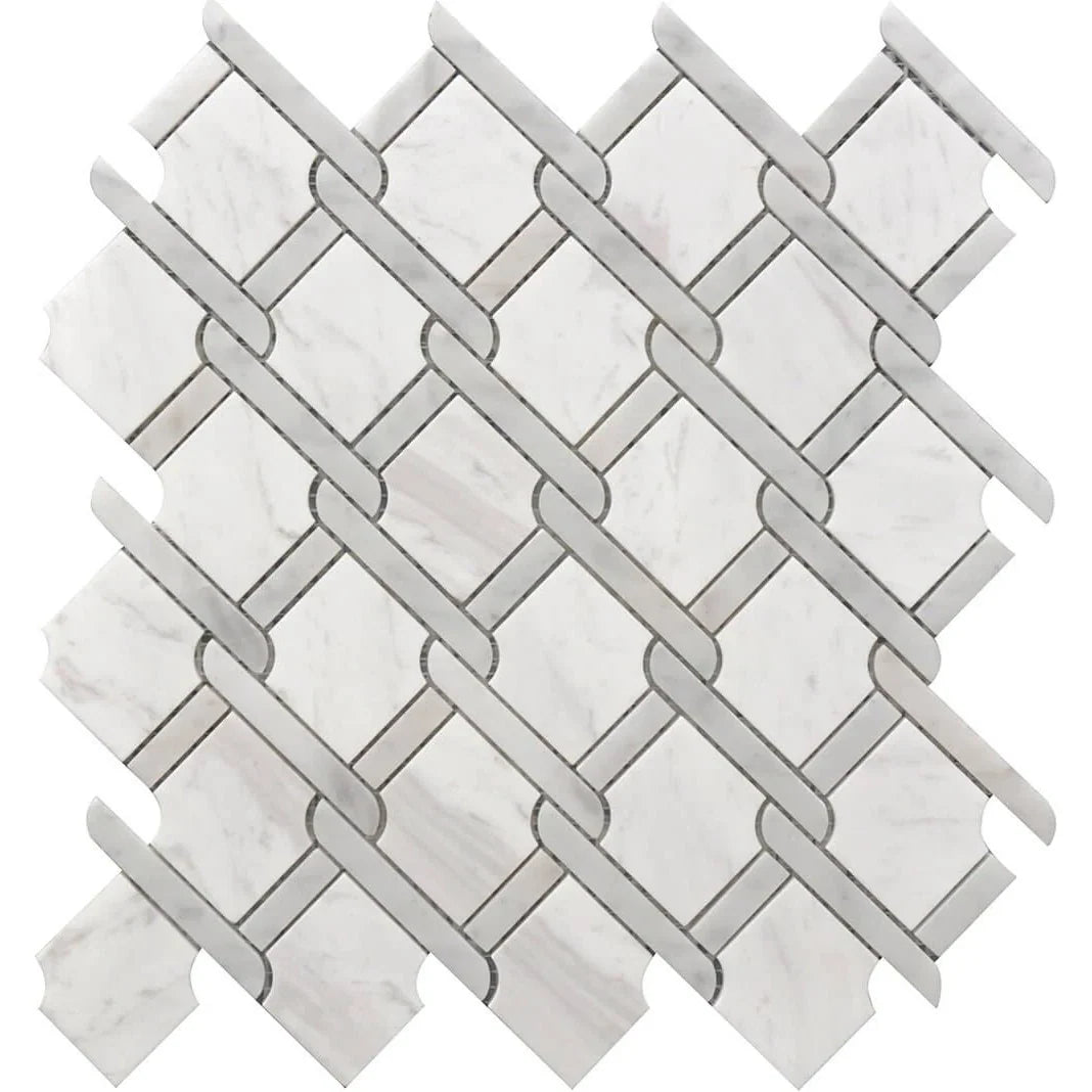 Rockart Gray Medallion Marble Mosaic Tile