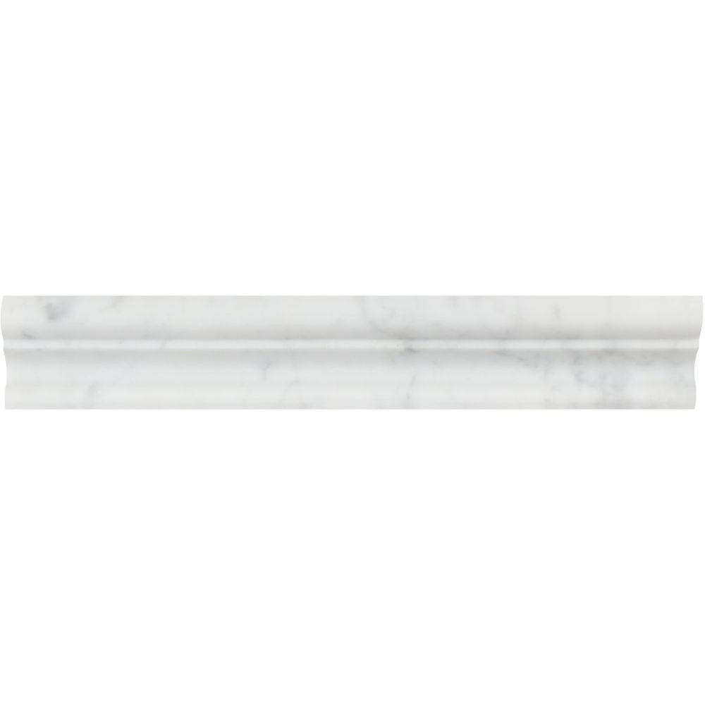 2 x 12 Polished Bianco Carrara Marble Crown Molding