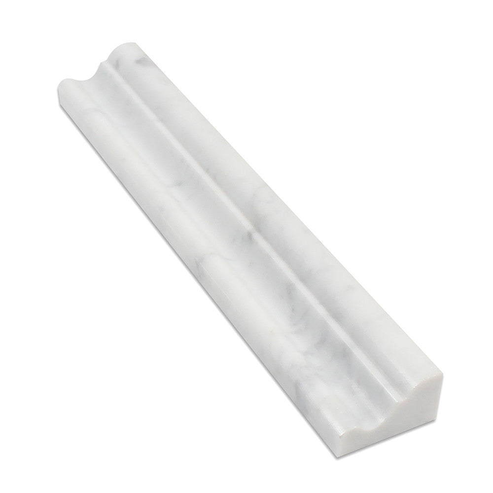 2 x 12 Polished Bianco Carrara Marble Crown Molding