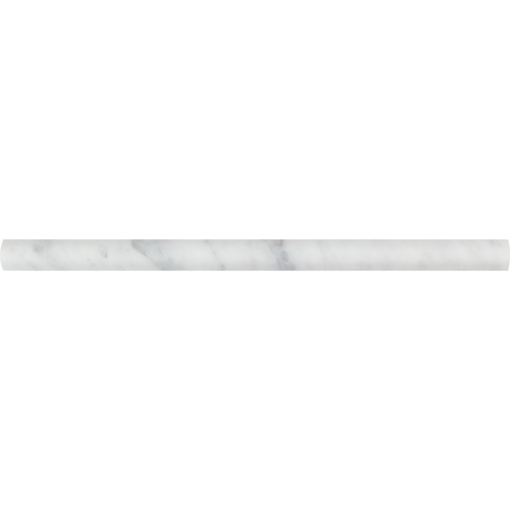 3/4 x 12 Polished Bianco Carrara Marble Bullnose Liner
