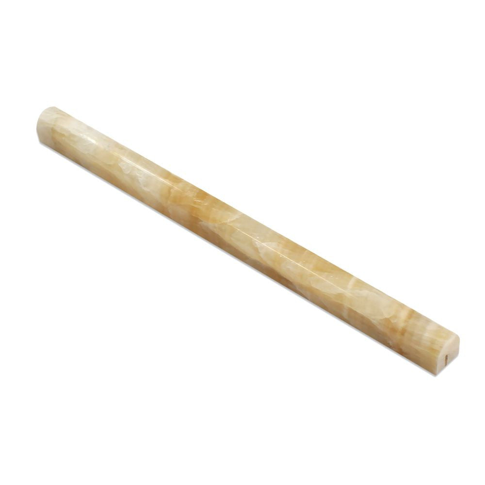 3/4 x 12 Polished Honey Onyx Bullnose Liner