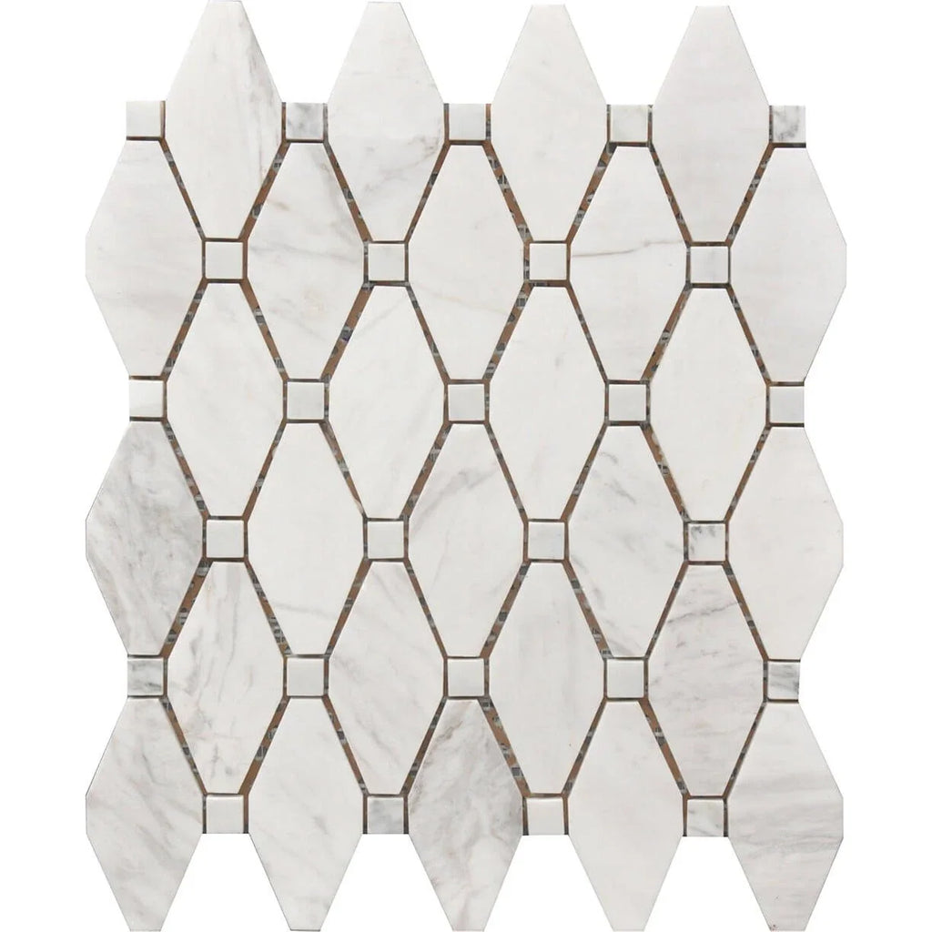 Rockart Large Rhombus Marble Mosaic Tile