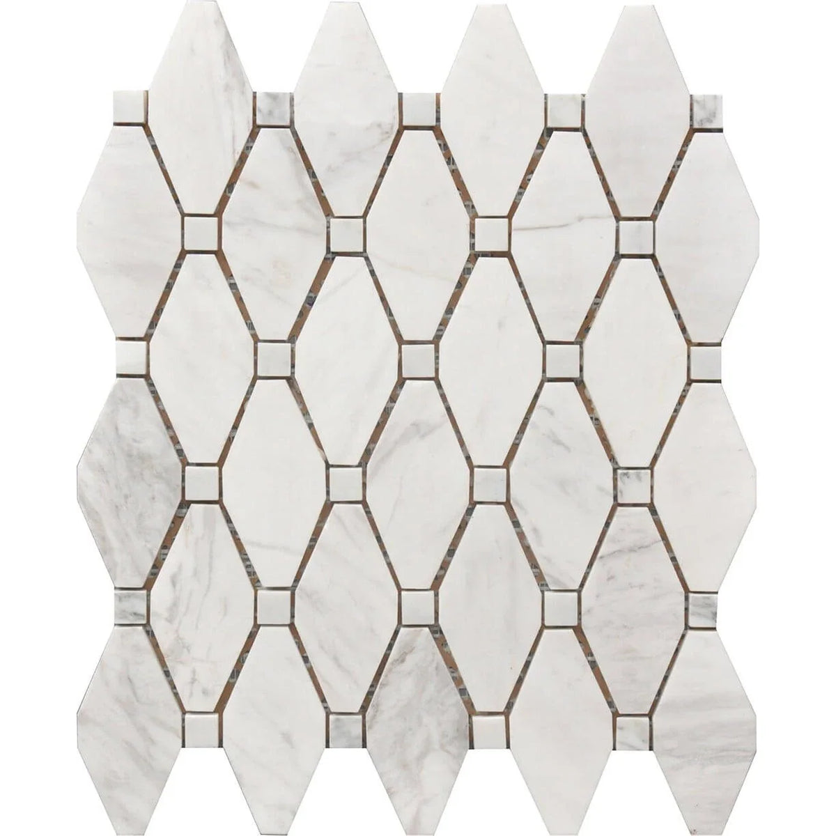 Rockart Large Rhombus Marble Mosaic Tile