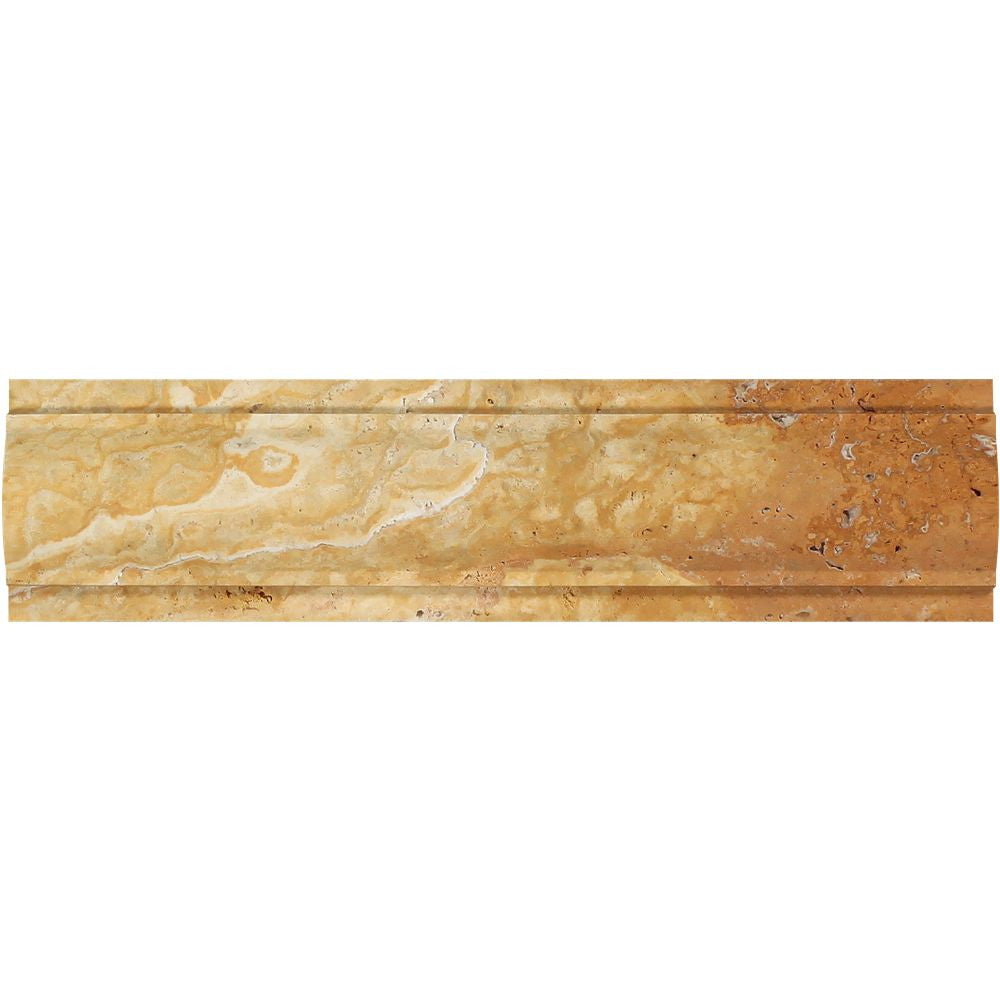 3 x 12 Honed Gold Travertine Arch Molding