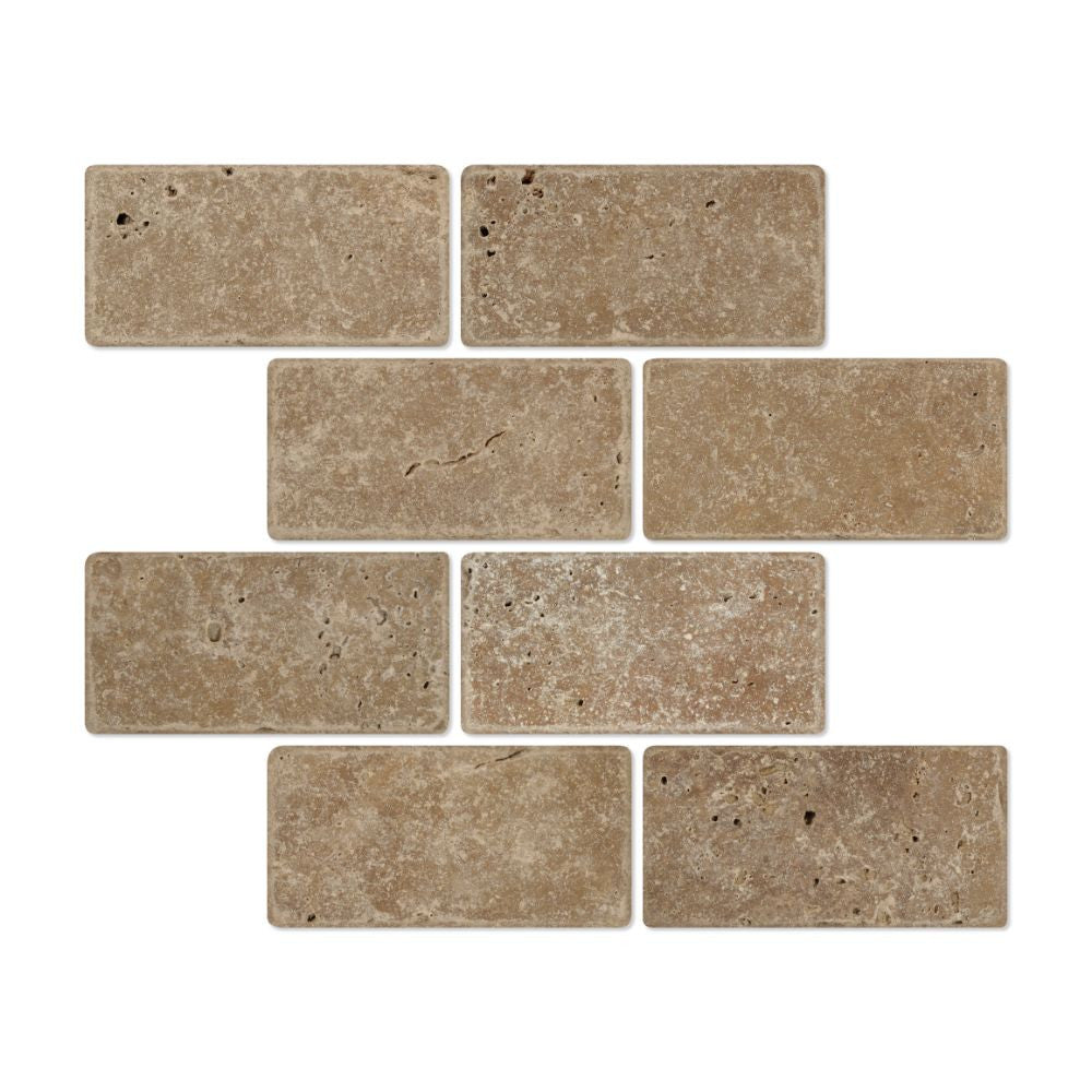 3 x 6 Tumbled Noce Travertine Tile