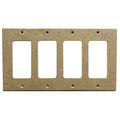 Light Walnut Travertine 4 Rocker Switch Plate Cover / Wall Plate - Honed