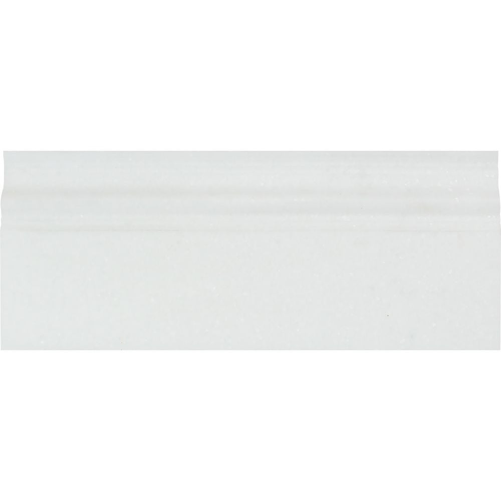 4 3/4 x 12 Honed Thassos White Marble Baseboard Trim