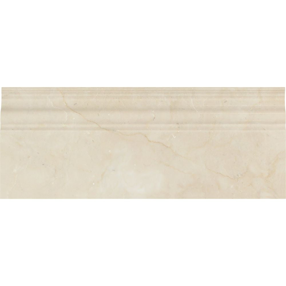 4 3/4 x 12 Polished Crema Marfil Marble Baseboard Trim