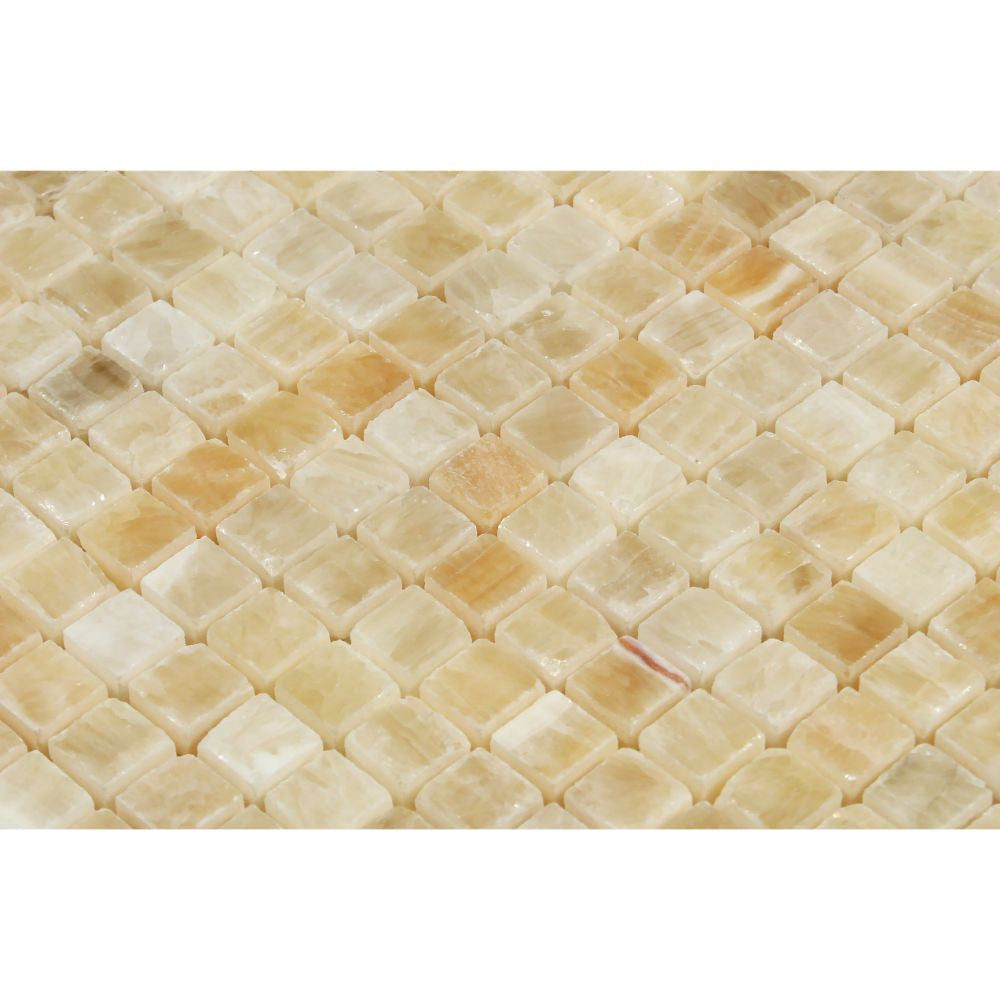 5/8 x 5/8 Polished Honey Onyx Mosaic Tile