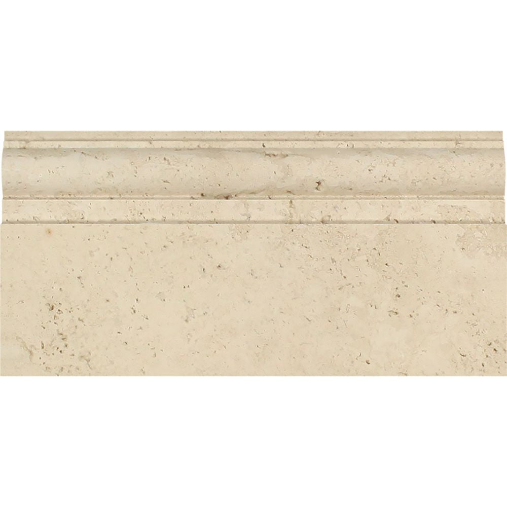 5 x 12 Honed Ivory Travertine Baseboard Trim