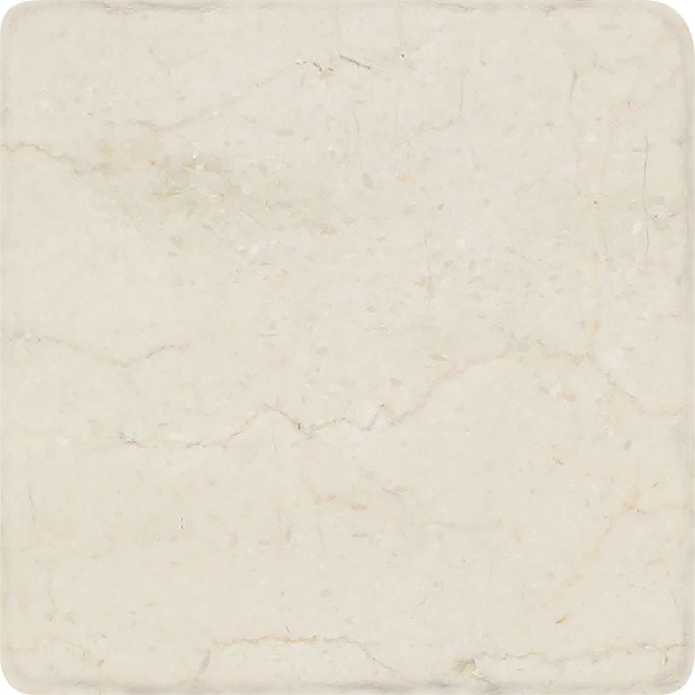 6 x 6 Tumbled Crema Marfil Marble Tile