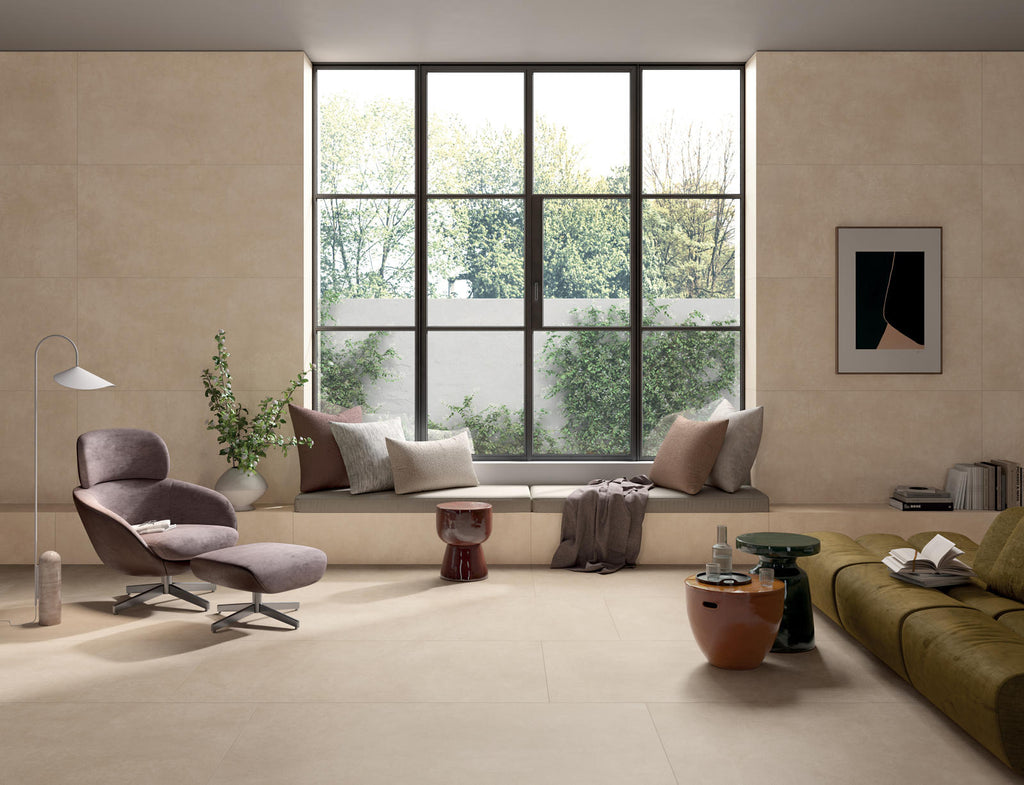 Glocal Slight Porcelain Tile in a living room