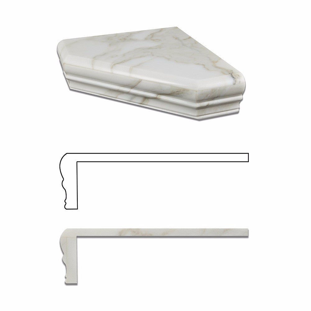 Calacatta Gold Marble Shower Corner Shelf - Polished