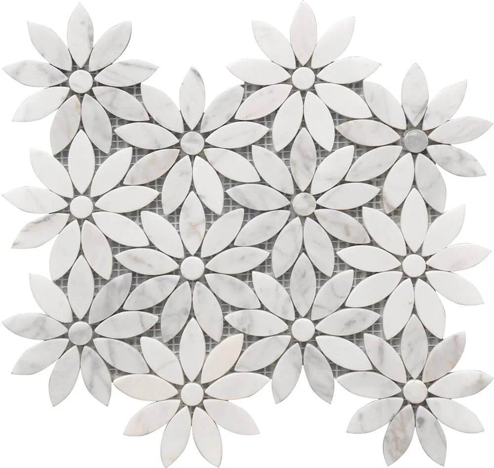 Rockart Daisy Flower Marble Mosaic Tile
