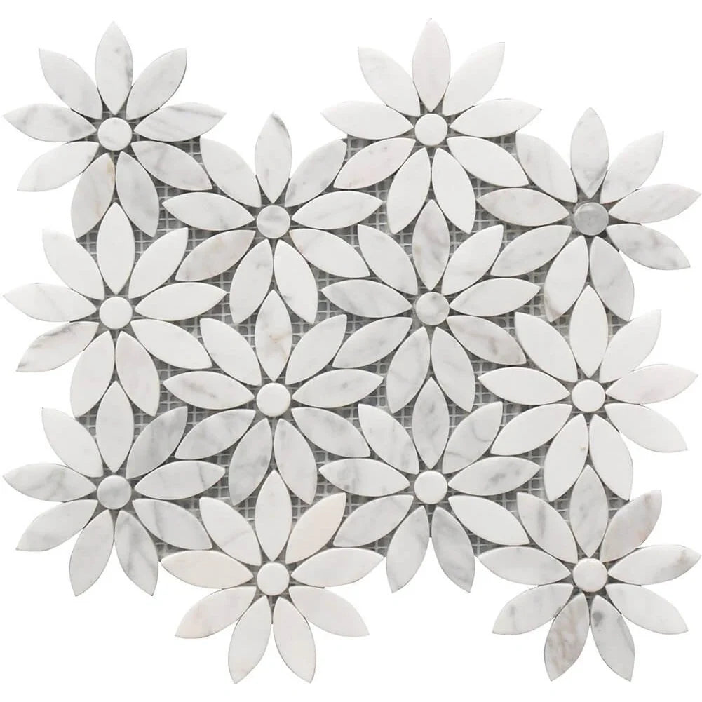 Rockart Daisy Flower Marble Mosaic Tile