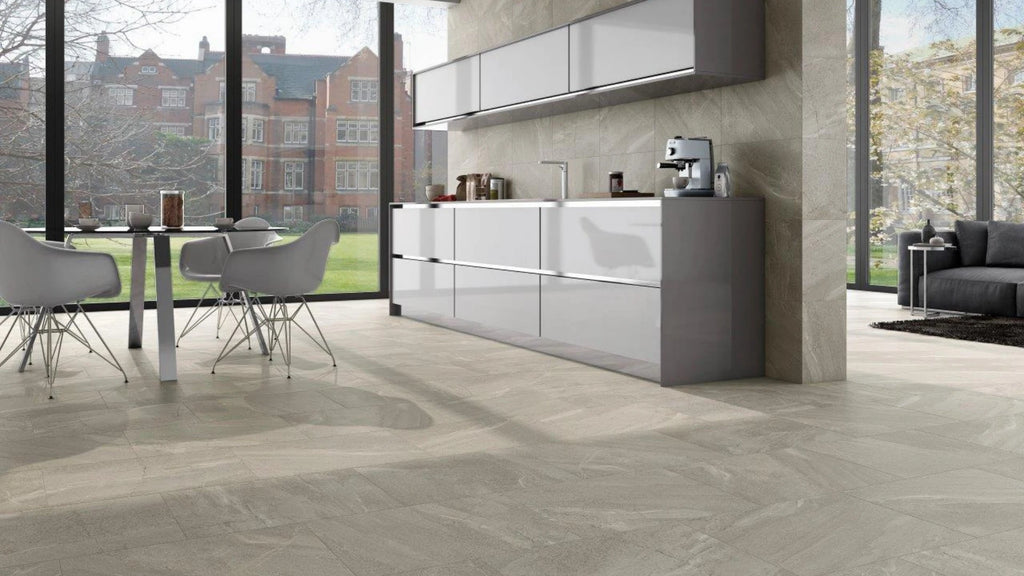 Sandstone Beige Porcelain Tile – room scene