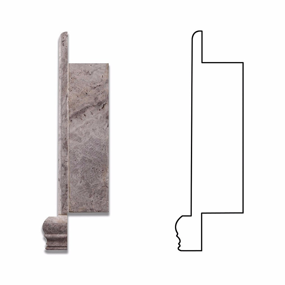 Silver Travertine Shower Niche Honed - Small