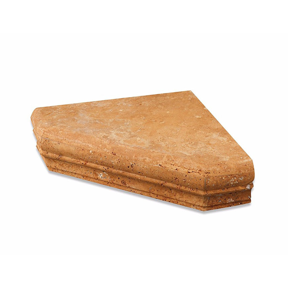 Gold Travertine Shower Corner Shelf - Honed
