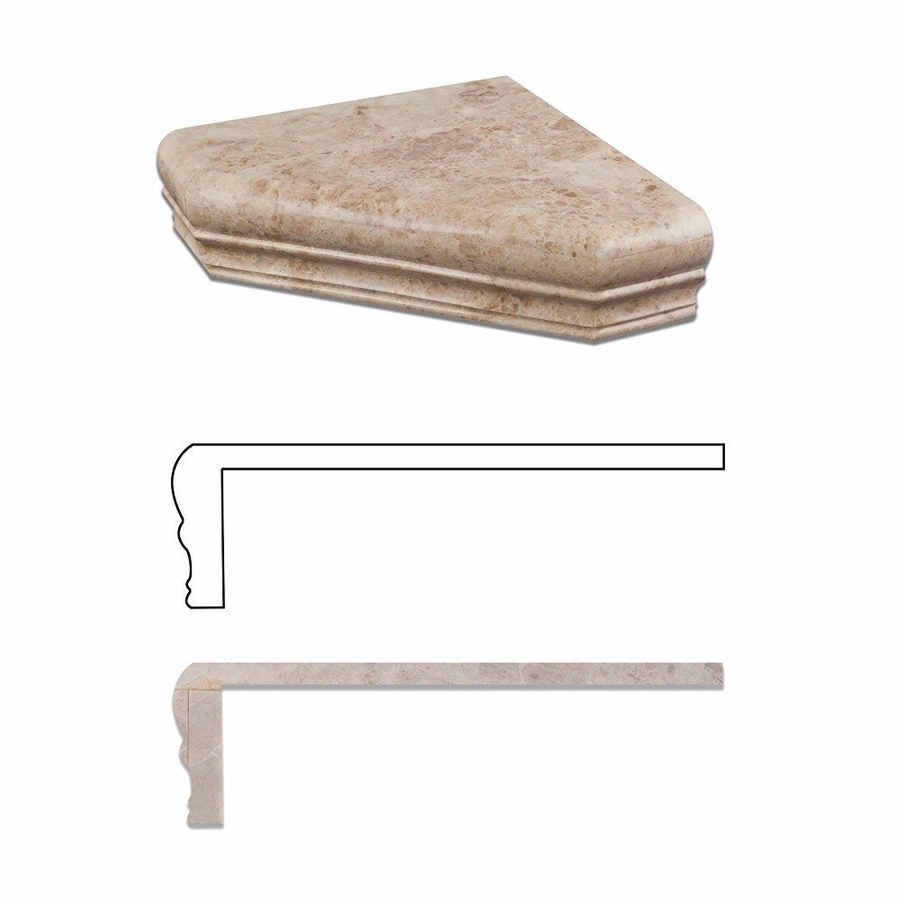 Cappuccino Marble Shower Corner Shelf - Polished