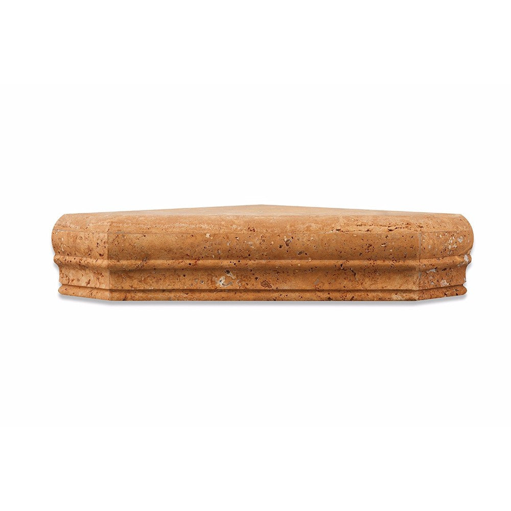Gold Travertine Shower Corner Shelf - Honed