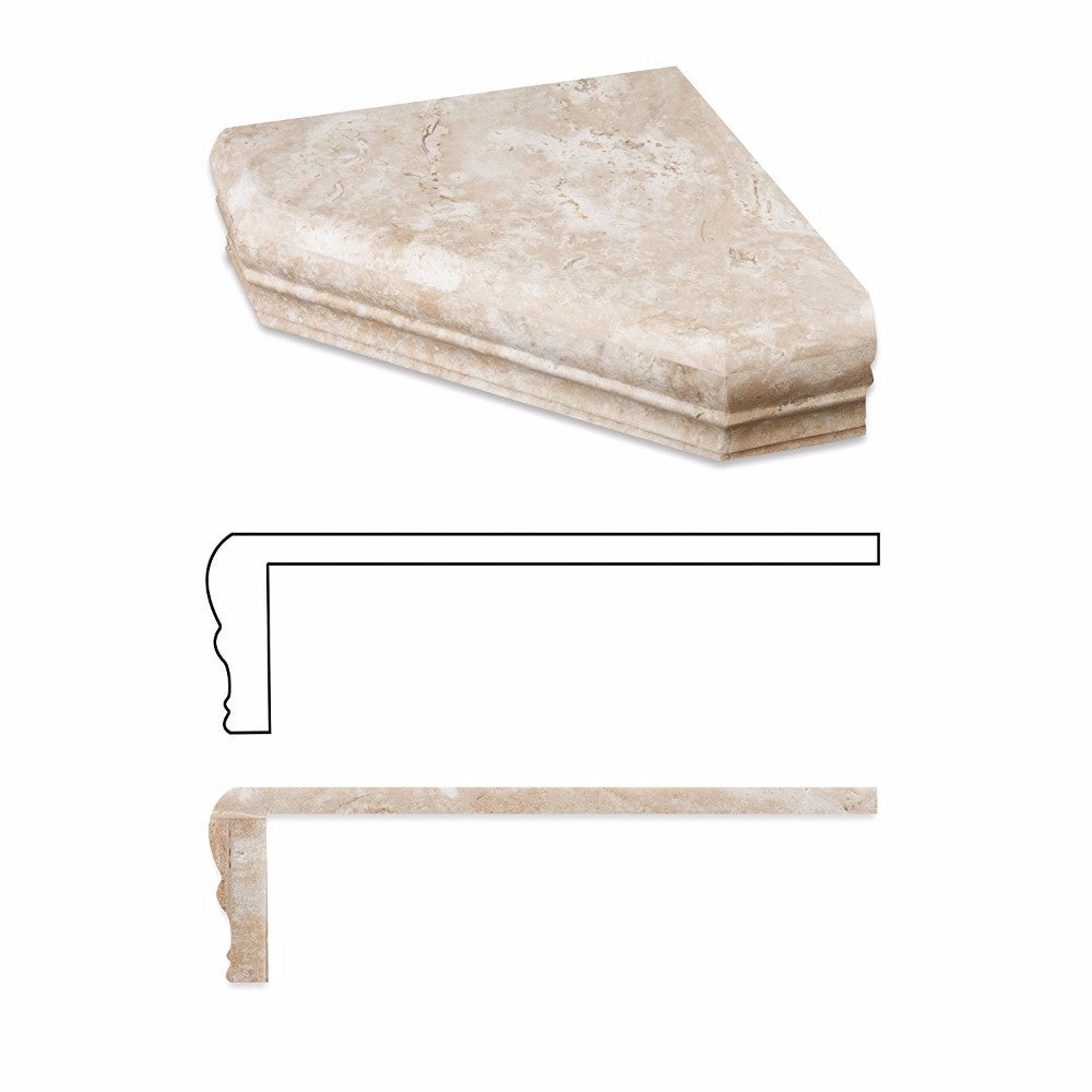 Durango Travertine Shower Corner Shelf - Honed