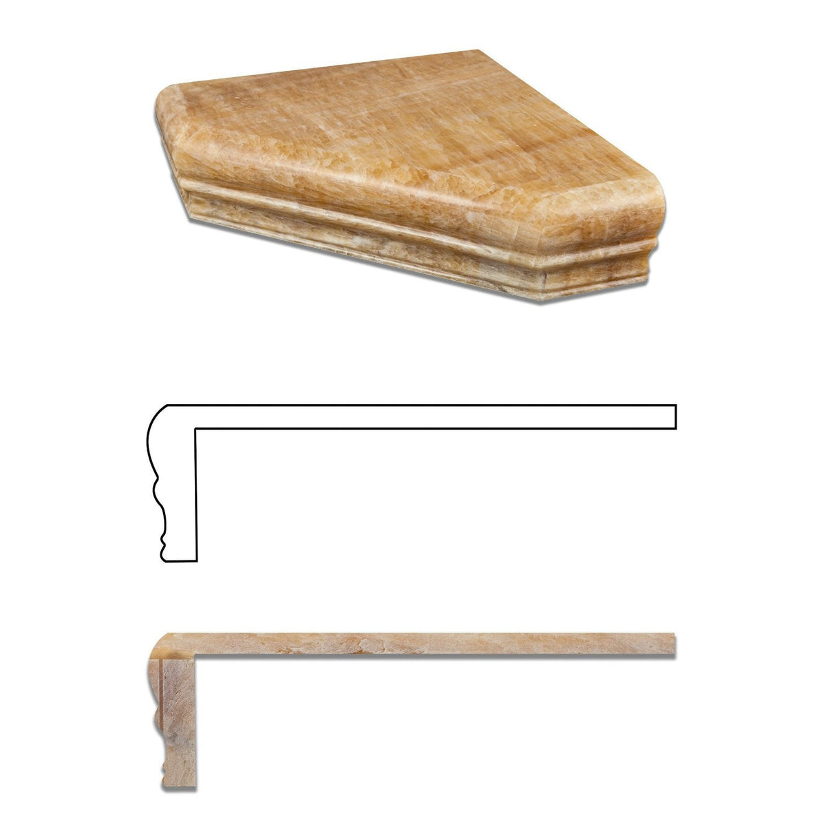 Honey Onyx Shower Corner Shelf - Polished