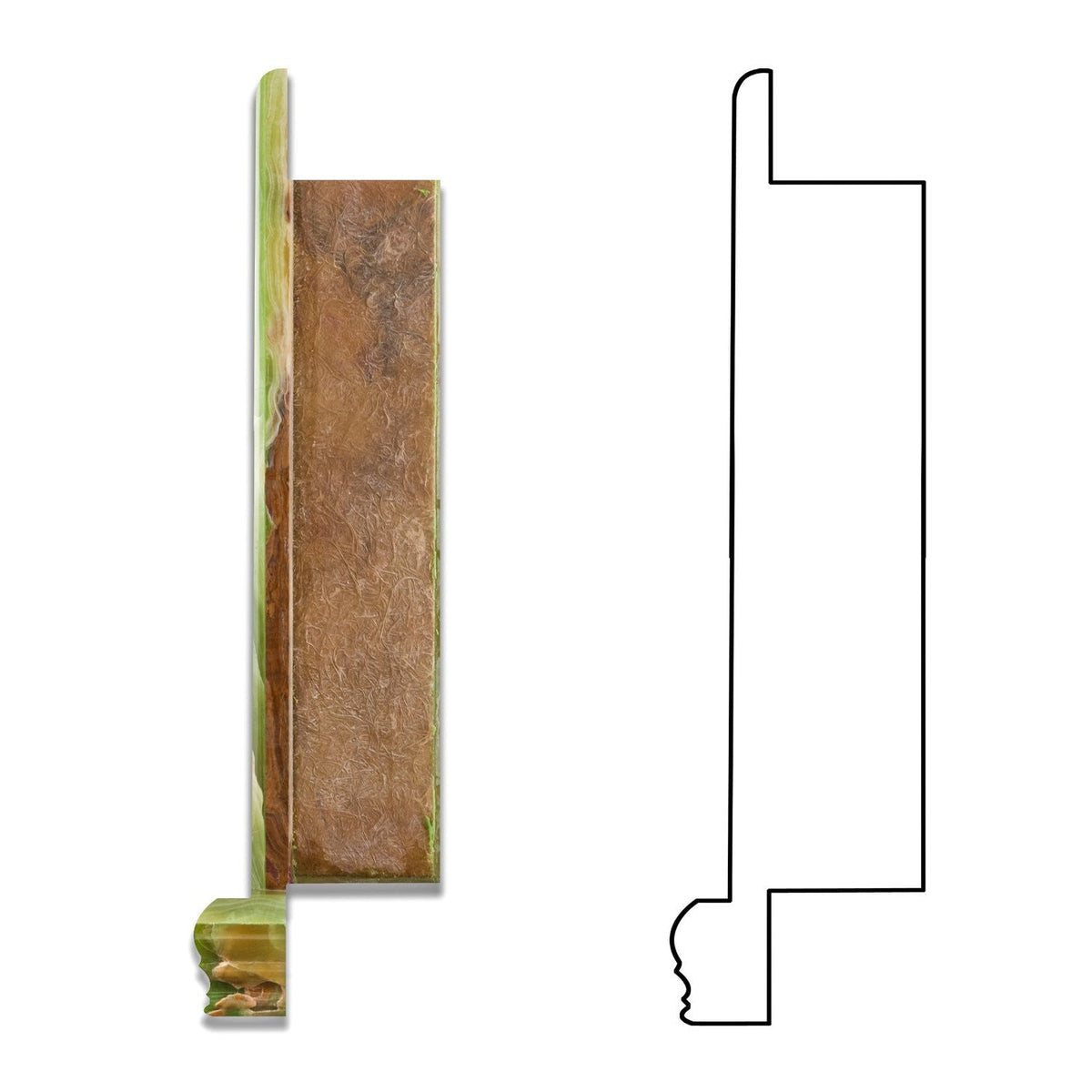 Green Onyx Shower Niche Polished - Large
