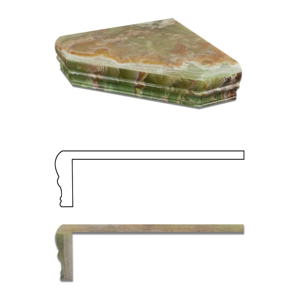 Green Onyx Shower Corner Shelf - Polished
