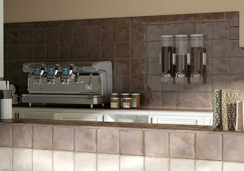 Splendours Brown Ceramic Tile installed