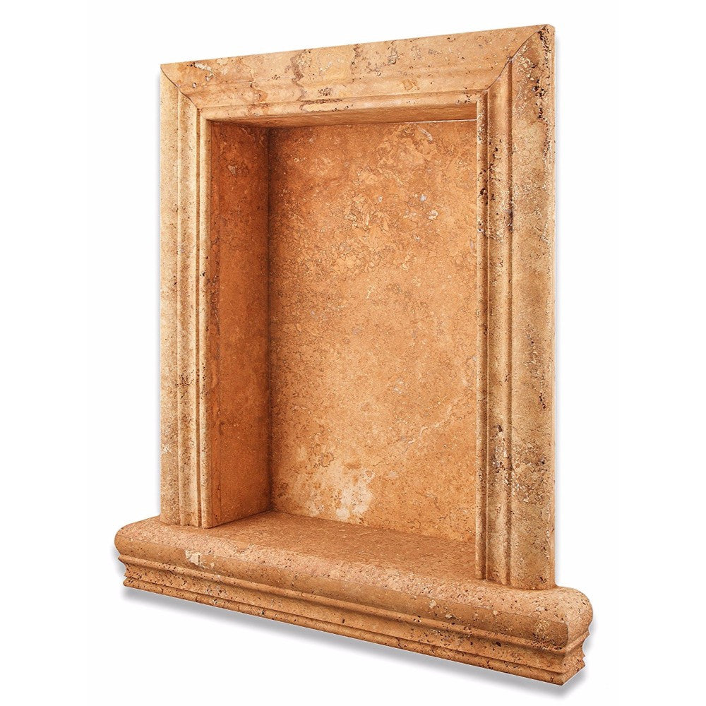 Gold Travertine Shower Niche Honed - Large