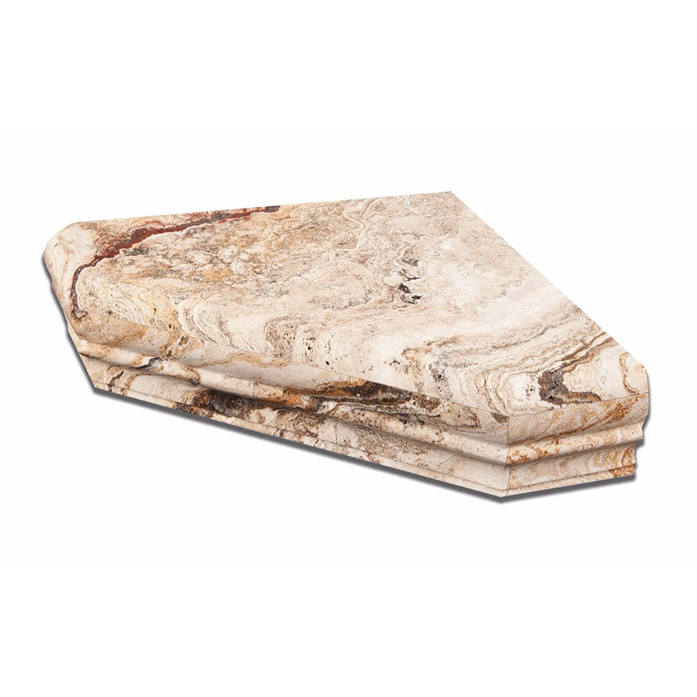 Valencia Travertine Shower Corner Shelf - Honed