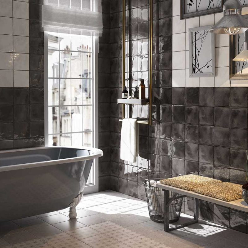 Splendours Black Ceramic Tile installed