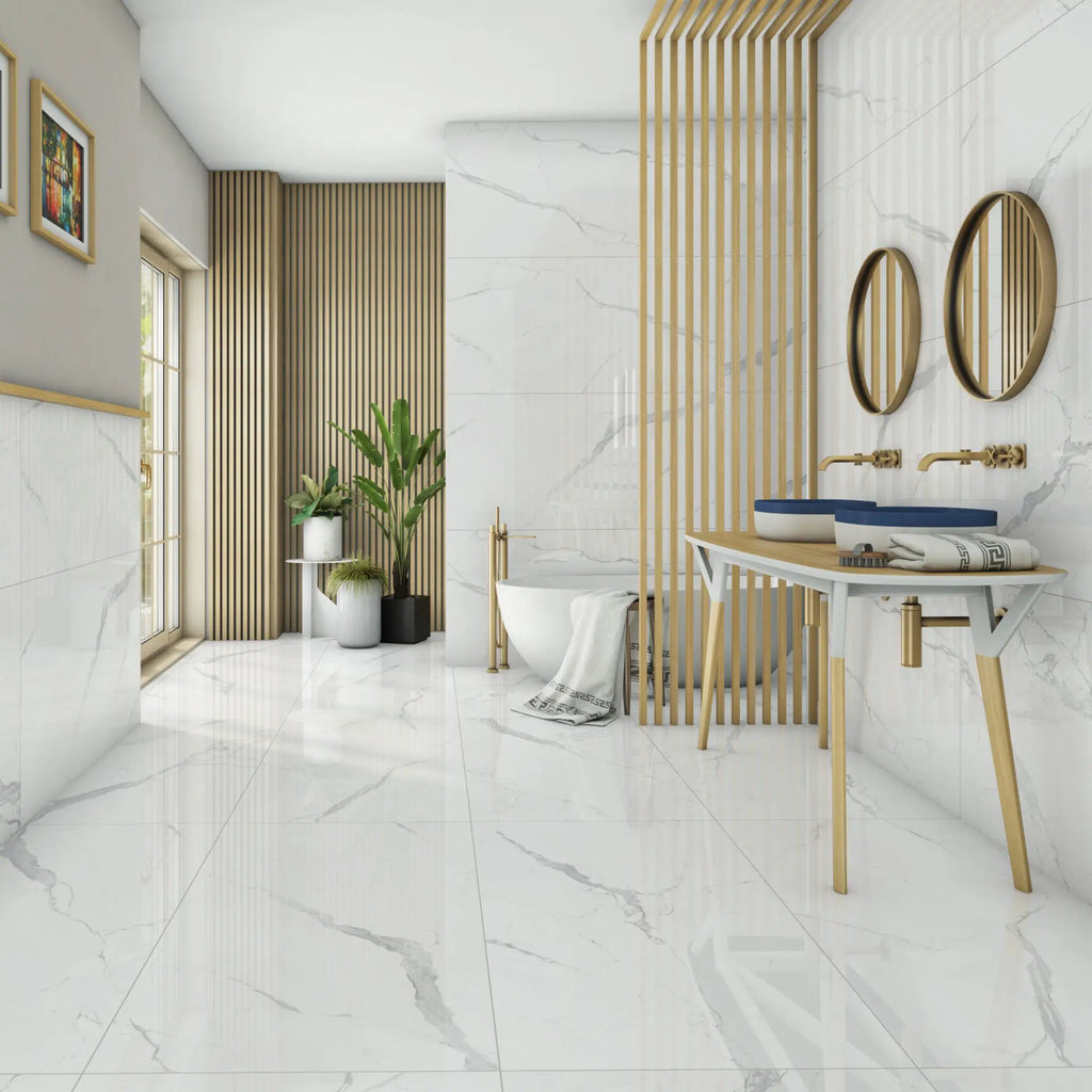 Alaska White Porcelain Tile – room scene