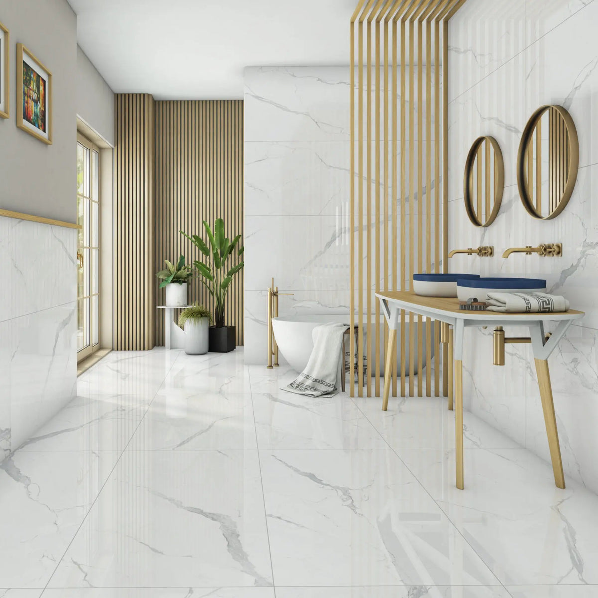 Alaska White Porcelain Tile – room scene