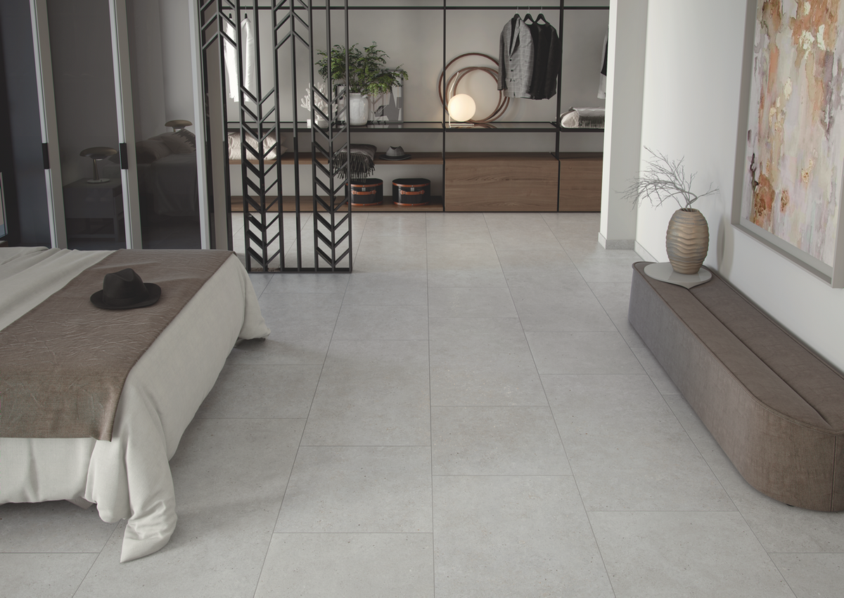 Stone Basel Gris Porcelain Tile – room scene