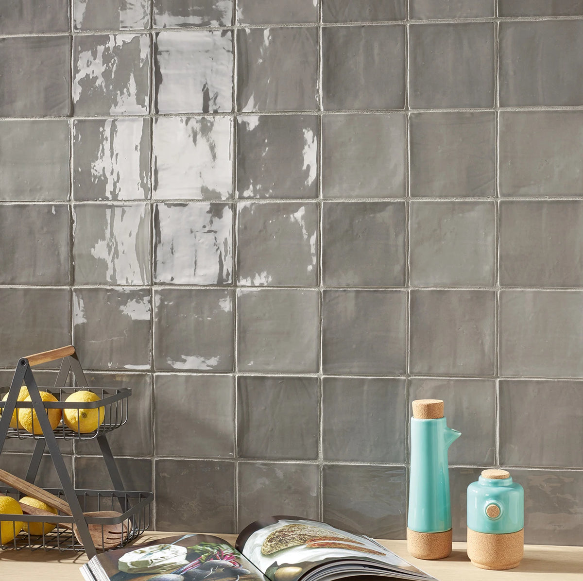 St. Tropez Gris Ceramic Wall Tile – room scene