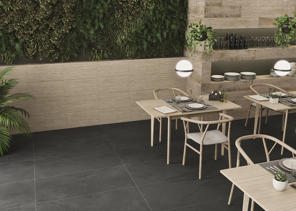 Terranova Negro Porcelain Tile – room scene