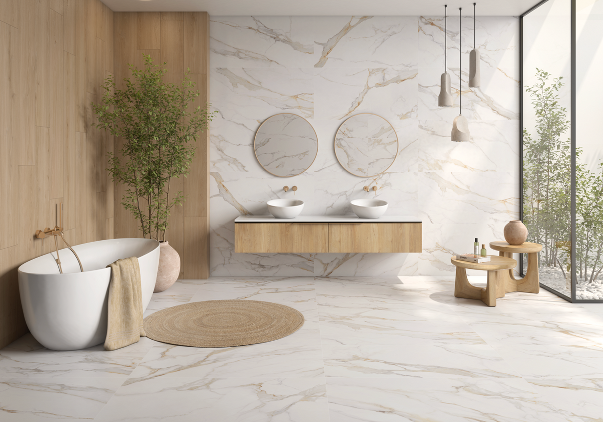 Calacatta Oro Porcelain Tile – room scene